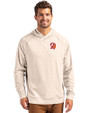 Tampa Bay Buccaneers Historic Cutter & Buck Adapt Recycled Soft Knit Stretch Mens Heathered Hooded Pullover Wheat Heather Front