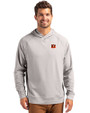 Cincinnati Bengals Cutter & Buck Adapt Recycled Soft Knit Stretch Mens Heathered Hooded Pullover Polished Heather Front