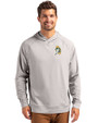 Green Bay Packers Historic Cutter & Buck Adapt Recycled Soft Knit Stretch Mens Heathered Hooded Pullover Polished Heather Front