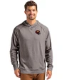 Washington Commanders NFL Helmet Cutter & Buck Adapt Knit Recycled Mens Heathered Hooded Pullover Black Heather Front