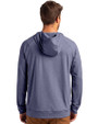 Seattle Seahawks Cutter & Buck Adapt Knit Recycled Mens Heathered Hooded Pullover Navy Blue Heather Back