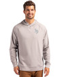 Minnesota Vikings Mono Cutter & Buck Adapt Knit Recycled Mens Heathered Hooded Pullover Polished Heather Front