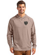 Chicago Bears Monochromatic Cutter & Buck Adapt Recycled Soft Knit Stretch Mens Heathered Hooded Pullover Mushroom Heather Front