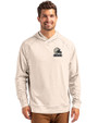 Cleveland Browns Monochromatic Cutter & Buck Adapt Recycled Soft Knit Stretch Mens Heathered Hooded Pullover Wheat Heather Front