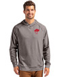 Buffalo Bills Historic Cutter & Buck Adapt Recycled Soft Knit Stretch Mens Heathered Hooded Pullover Black Heather Front