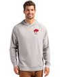 Buffalo Bills Historic Cutter & Buck Adapt Recycled Soft Knit Stretch Mens Heathered Hooded Pullover Polished Heather Front