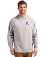 New England Patriots Historic Cutter & Buck Adapt Recycled Soft Knit Stretch Mens Heathered Hooded Pullover Polished Heather Front