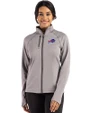 Buffalo Bills Cutter & Buck Peshastin Fleece Recycled Womens Full Zip Jacket Elemental Grey Heather Front