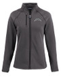 Los Angeles Chargers Mono Cutter & Buck Peshastin Fleece Recycled Womens Full Zip Jacket Black Heather Mannequin
