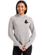 Boston Red Sox Mono Cutter & Buck Adapt Knit Recycled Womens Heathered Hooded Pullover Polished Heather Front