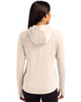 Detroit Lions Monochromatic Cutter & Buck Adapt Recycled Soft Knit Stretch Womens Hooded Pullover Wheat Heather Back