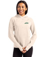 New York Jets Cutter & Buck Adapt Recycled Soft Knit Stretch Womens Hooded Pullover Wheat Heather Front