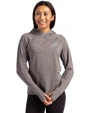 Los Angeles Dodgers Mono Cutter & Buck Adapt Knit Recycled Womens Heathered Hooded Pullover Black Heather Front