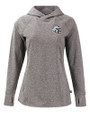 Los Angeles Chargers NFL Helmet Cutter & Buck Adapt Knit Recycled Womens Heathered Hooded Pullover Black Heather Mannequin