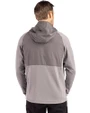 New England Patriots Mono Cutter & Buck Peshastin Fleece Recycled Mens Hybrid Jacket Elemental Grey Heather Back