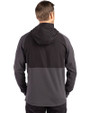New York Jets Historic Cutter & Buck Peshastin Fleece Recycled Mens Hybrid Jacket Black Heather Back