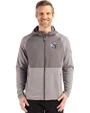 Indianapolis Colts NFL Helmet Cutter & Buck Peshastin Fleece Recycled Mens Hybrid Jacket Elemental Grey Heather Front