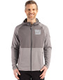 New York Giants Cutter & Buck Peshastin Fleece Recycled Mens Hybrid Jacket Elemental Grey Heather Front