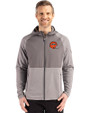 Cincinnati Bengals Historic Cutter & Buck Peshastin Fleece Recycled Mens Hybrid Jacket Elemental Grey Heather Front