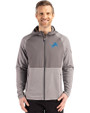 Detroit Lions Cutter & Buck Peshastin Fleece Recycled Mens Hybrid Jacket Elemental Grey Heather Front