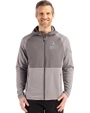 St. Louis Cardinals Mono Cutter & Buck Peshastin Fleece Recycled Mens Hybrid Jacket Elemental Grey Heather Front