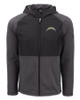 Los Angeles Chargers Cutter & Buck Peshastin Fleece Recycled Mens Hybrid Jacket Black Heather Mannequin