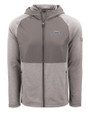Los Angeles Chargers Cutter & Buck Peshastin Fleece Recycled Mens Hybrid Jacket Elemental Grey Heather Mannequin