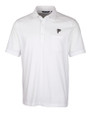 Atlanta Falcons Cutter & Buck Advantage Tri-Blend Jersey Mens Pocket Polo White Mannequin