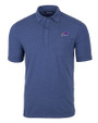 Buffalo Bills Cutter & Buck Advantage Tri-Blend Jersey Mens Pocket Polo Tour Blue Heather Mannequin