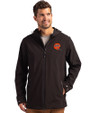 Cincinnati Bengals Historic Cutter & Buck Camano Everyday Stretch Recycled Mens Water Resistant Jacket Black Front