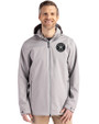 Houston Astro Mono Cutter & Buck Camano Everyday Stretch Recycled Mens Water Resistant Jacket Polished Medium Gray Front