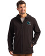 Philadelphia Eagles NFL Helmet Cutter & Buck Camano Everyday Stretch Recycled Mens Water Resistant Jacket Black Front