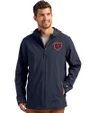 Chicago Bears Historic Cutter & Buck Camano Everyday Stretch Recycled Mens Water Resistant Jacket Navy Blue Front