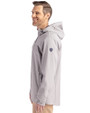 New York Jets Historic Cutter & Buck Camano Everyday Stretch Recycled Mens Water Resistant Jacket Polished Medium Gray Side