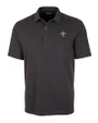 New Orleans Saints Cutter & Buck Advantage Tri-Blend Jersey Mens Pocket Polo Black Heather Mannequin