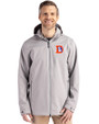 Denver Broncos Historic Cutter & Buck Camano Recycled Everyday Stretch Water Resistant Mens Full Zip Jacket Polished Medium Gray Front