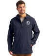 New York Yankees Mono Cutter & Buck Camano Everyday Stretch Recycled Mens Water Resistant Jacket Navy Blue Front
