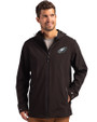 Philadelphia Eagles Cutter & Buck Camano Everyday Stretch Recycled Mens Water Resistant Jacket Black Front