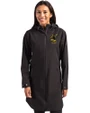 Pittsburgh Steelers Historic Cutter & Buck Camano Everyday Stretch Recycled Womens Water Resistant Jacket Black Front