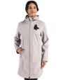 Boston Red Sox Mono Cutter & Buck Camano Everyday Stretch Recycled Womens Water Resistant Jacket Polished Medium Gray Front