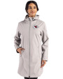 Kansas City Chiefs Cutter & Buck Camano Everyday Stretch Recycled Womens Water Resistant Jacket Polished Medium Gray Front