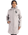 Colorado Rockies Mono Cutter & Buck Camano Everyday Stretch Recycled Womens Water Resistant Jacket Polished Medium Gray Front