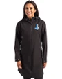 Detroit Lions Historic Cutter & Buck Camano Everyday Stretch Recycled Womens Water Resistant Jacket Black Front