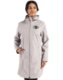 San Francisco 49ers Mono Cutter & Buck Camano Everyday Stretch Recycled Womens Water Resistant Jacket Polished Medium Gray Front