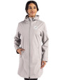 Miami Dolphins Monochromatic Cutter & Buck Camano Recycled Everyday Stretch Water Resistant Womens Full Zip Jacket Polished Medium Gray Front