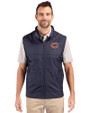 Chicago Bears Cutter & Buck Stealth Hybrid Quilted Mens Big and Tall Windbreaker Vest Liberty Navy Front