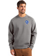 Los Angeles Rams Historic Cutter & Buck Roam Epic Versatility Recycled Crew Neck Mens Pullover Elemental Grey Front