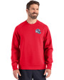 Buffalo Bills NFL Helmet Cutter & Buck Roam Epic Versatility Recycled Crew Neck Mens Pullover Red Front