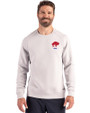 Buffalo Bills Historic Cutter & Buck Roam Recycled Buttery-Soft Knit Mens Crew Neck Pullover Solitaire Front
