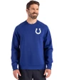 Indianapolis Colts Cutter & Buck Roam Epic Versatility Recycled Crew Neck Mens Pullover Tour Blue Front